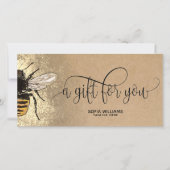 Modern Bee Honeybee Honey Gift Card (Vorderseite)