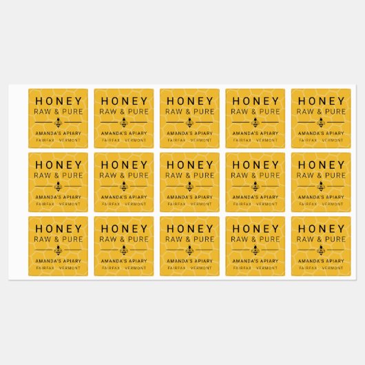 Modern Bee Icon Honey Apiary Etiketten (Blatt)