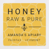 Modern Bee Icon Honey Apiary Etiketten (Design 2)