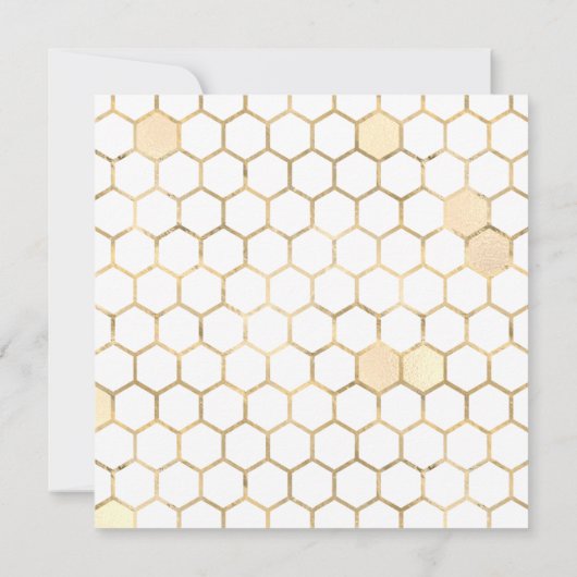 Modern Bee Wie viele Honeycombs-Karten Einladung (Rückseite)