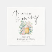 Modern Beer Love Brewing Welcome Bridal Shower Serviette (Vorderseite)