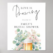 Modern Beer Love is Brewing Welcome Bridal Shower Poster (Vorne)