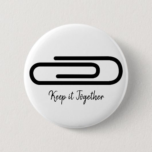 Modern Behalten Black Paperclip Button (Vorderseite)