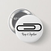 Modern Behalten Black Paperclip Button (Vorne & Hinten)