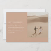 Modern Beige 2-Photo Elopement Wedding Reception Einladung (Rückseite)