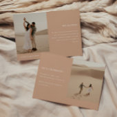 Modern Beige 2-Photo Elopement Wedding Reception Einladung
