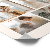 Modern Beige 6-Photo Family Name Poster (Ecke)