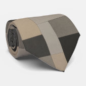 Modern Beige & Black Geometric Krawatte (Gerollt)