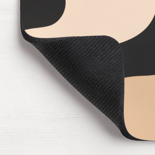 Modern Beige & Black Wave Mousepad (Ecke)