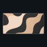 Modern Beige Black Wavy Abstract Desk Mat Schreibtischunterlage<br><div class="desc">A stylish desk mat featuring smooth flowing black waves over a warm beige background. This modern abstract design brings a minimalist and contemporary aesthetic to any workspace,  perfect for creating a clean and elegant desk setup.</div>