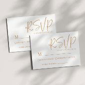 Modern Beige Boho Minimal Simple Wedding RSVP Card