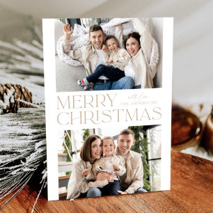 Modern Beige Frohe Weihnachten 2 Foto