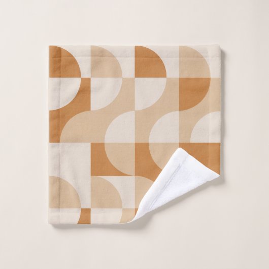 Modern Beige Geometric Minimalist Hand Waschlappen (Waschlappen)