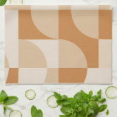 Modern Beige Geometric Minimalist Kitchen Towel Geschirrtuch (Gefaltet)