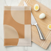 Modern Beige Geometric Minimalist Kitchen Towel Geschirrtuch (Viertel Falte)
