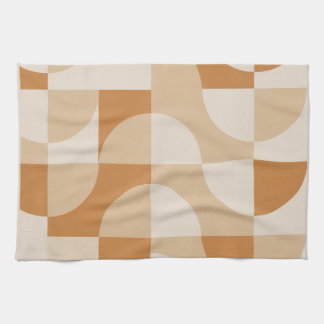 Modern Beige Geometric Minimalist Kitchen Towel Geschirrtuch