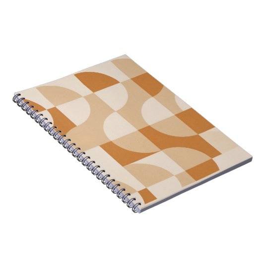 Modern Beige Geometric Spiral Notebook Notizblock (Rechte Seite)