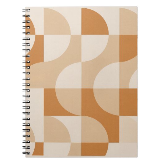 Modern Beige Geometric Spiral Notebook Notizblock (Vorderseite)
