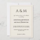 Modern beige gray minimalist wedding invitation einladung (Vorderseite)