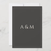 Modern beige gray minimalist wedding invitation einladung (Rückseite)