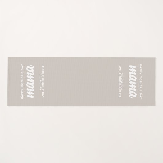 Modern Beige Mama Kid's Names Mother's Day Yogamatte (Vorderseite (Horizontal))