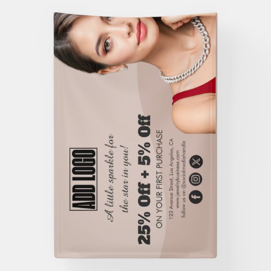 Modern Beige Modekleidung - Business-Logo Banner (Vertikal)