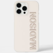 Modern Beige Monogram Name Case-Mate iPhone Hülle (Rückseite)