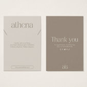 Modern Beige Necklace Jewelry Display Card (Vorne & Hinten)