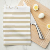 Modern Beige Streifen Pattername Geschirrtuch (Viertel Falte)