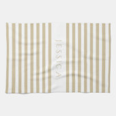 Modern Beige Streifen Pattername Geschirrtuch (Horizontal)