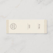 Modern Beige Textured Clothing Tag (Rückseite)