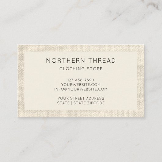 Modern Beige Textured Visitenkarte (Rückseite)