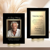 Modern Beileid Mascula Gold Schwarzes FOTO Karte