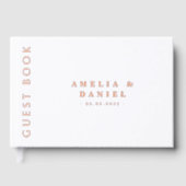 Modern beliebige Farbe Hochzeitnamen und Datum ech Gästebuch (Vorderseite)