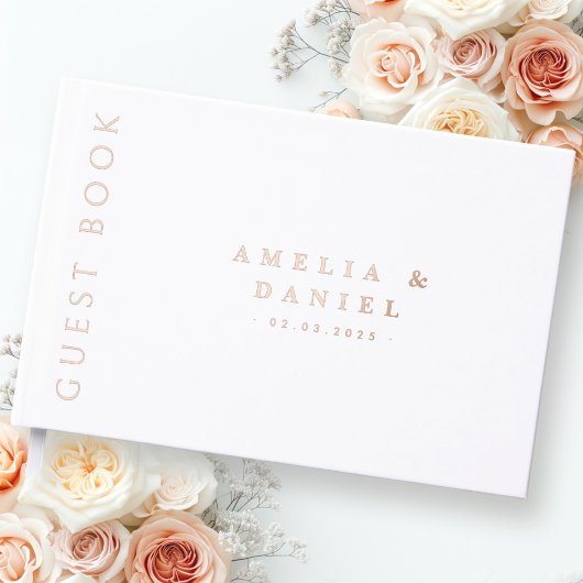 Modern beliebige Farbe Hochzeitnamen und Datum ech Gästebuch