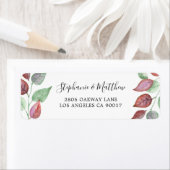 Modern bemalt Burgundy Leaf Wasserfarbe Foliage (Insitu)