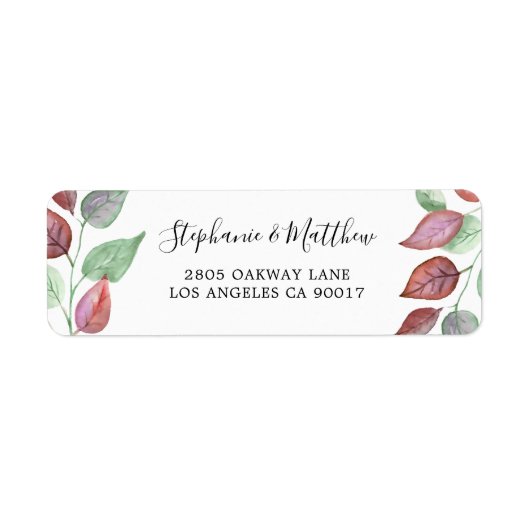 Modern bemalt Burgundy Leaf Wasserfarbe Foliage (Vorne)