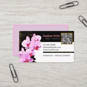 Modern, Benutzerdefinierter QR-Code, Orchidee, Mar Visitenkarte