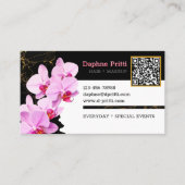 Modern, Benutzerdefinierter QR-Code, Orchidee, Mar Visitenkarte (Vorderseite)
