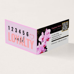 Modern, Benutzerdefinierter QR-Code, Orchidee, Mar Visitenkarten