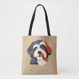 Modern Bernedoodle Mom Tote Bag - Geometric Tri-Co Tasche