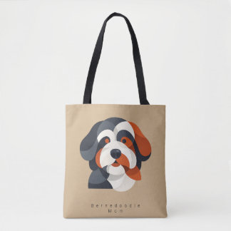 Modern Bernedoodle Mom Tote Bag - Geometric Tri-Co Tasche