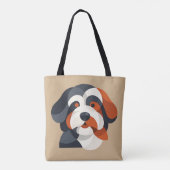 Modern Bernedoodle Mom Tote Bag - Geometric Tri-Co Tasche (Rückseite)