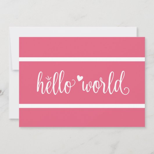 Modern Berry Pink Hello World Foto Collage Ankündigung (Rückseite)