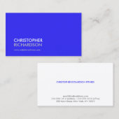 MODERN BERUFLICH Bright Blue Visitenkarte (Vorne/Hinten)