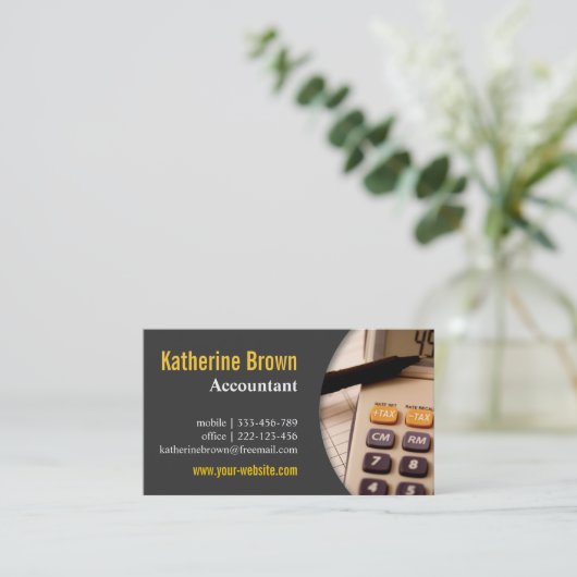Modern, Beruflich, Buchhalter, Steuern, Rechnungsp Visitenkarte (Stehend Vorderseite)