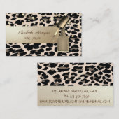 Modern Beruflich, Confetti, Nagelpolnisch, Leopard Visitenkarte (Vorne/Hinten)