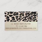 Modern Beruflich, Confetti, Nagelpolnisch, Leopard Visitenkarte (Rückseite)