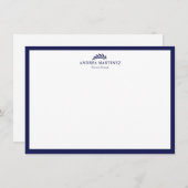 Modern Beruflich dick Navy Blue Border Mitteilungskarte (Vorne/Hinten)