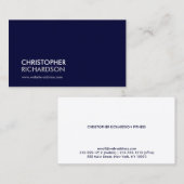 MODERN BERUFLICH Navy Blue Visitenkarte (Vorne/Hinten)